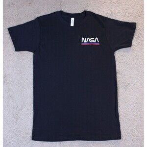 NASA Worm Logo Embroidered Graphic Tee T-Shirt (Small) NEW with out Tags!